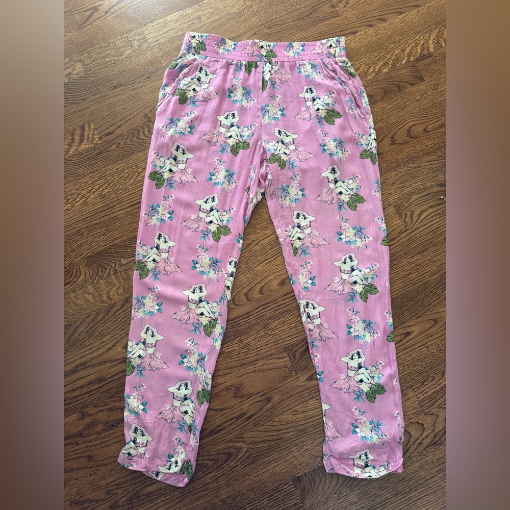 VELVET GRAHAM SPENCER CALYPSO ST BARTH Hula Girl Pull On Pants Hawaii Comfy M